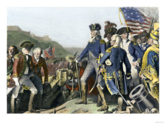 Picture of surrender at Yorktown.
